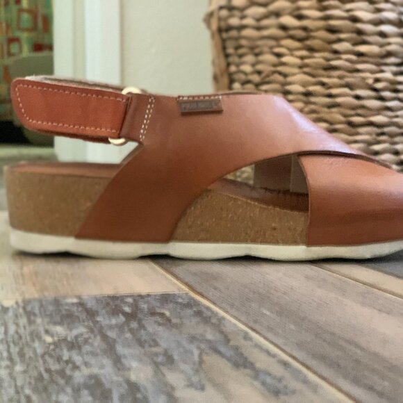 Pikolino Tan Leather Sandals Like New sz 38 - Picture 5 of 5